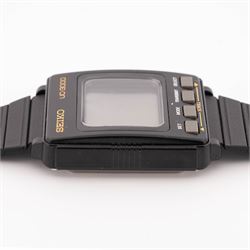 Seiko UC-3000 Memo Diary gentleman's quartz digital wristwatch, boxed with instruction manual and receipt dated 1989