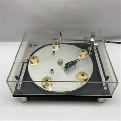 1970s Transcriptor Saturn turntable with paperwork including original receipt dated June 1973 and some accessories