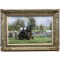 Clive Madgwick (British 1939-2005): Horse and Tractor Show at 'Hadleigh Show', pair oils on canvas signed, titled on artist's studio labels verso 34cm x 55cm (2)