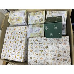 Border Fine Arts Beatrix Potter figures, to include Tableau no. 669814, The Tale of Ginger and Pickles no.A0460, Peter Rabbit in the Garden 739499, Mr Jeremy Fisher A0621, Tabitha Twitchit Brushing Kittens A0625, many with original boxes  