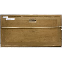 Frank Watson Wood Jnr. (Scottish 1900-1985): The Causeway Lindisfarne, watercolour signed, Aitken Dott & Son Edinburgh label verso 17cm x 47cm 
Provenance: private collection, purchased Tennants 20th September 2014 Lot 1045