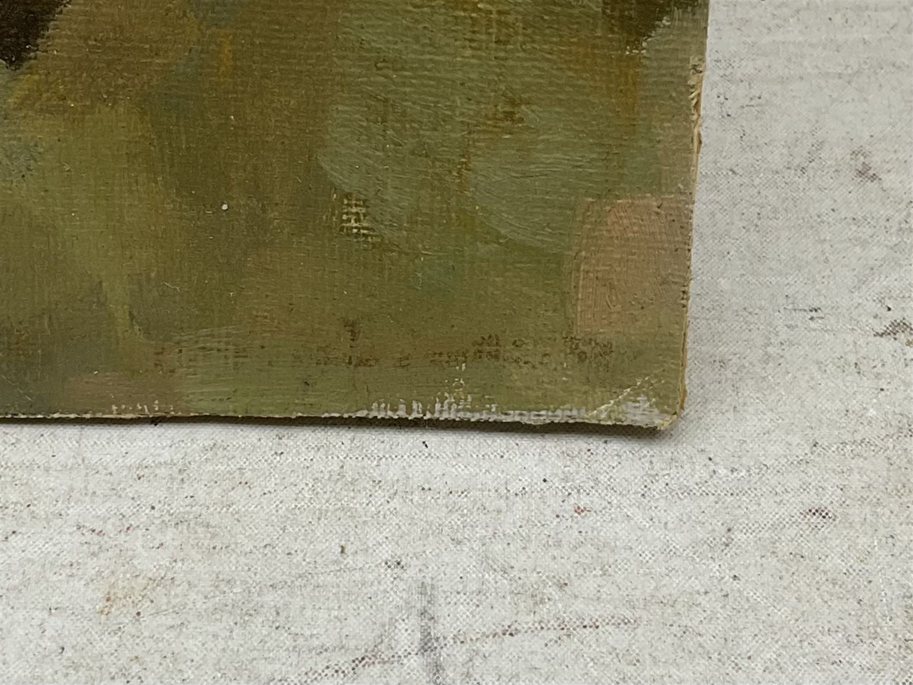 Jessica Dismorr (British 1885-1939): 'A View in Cassis', oil on canvas laid on to board, faintly signed and titled verso 42cm x 32cm (unframed) 