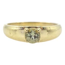 9ct gold single stone green amethyst ring, hallmarked