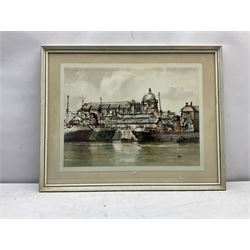 Harry Hudson Rodmell (British 1896-1984): Princes Dock Hull, watercolour signed 37cm x 50cm 