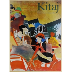  After Ronald Brooks Kitaj (American 1932-2007): 'The Autumn of Central Paris', original lithograph exhibition poster 'Kunsthalle D1982, 87cm x 63.5cm     
