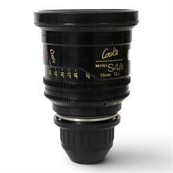 Cooke Mini S4/i 18mm T2.8 prime lens with PL mount, serial no. 8018-0714, with front and back lens caps
