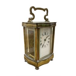 Late 19th century French carriage clock with a lever platform escapement.