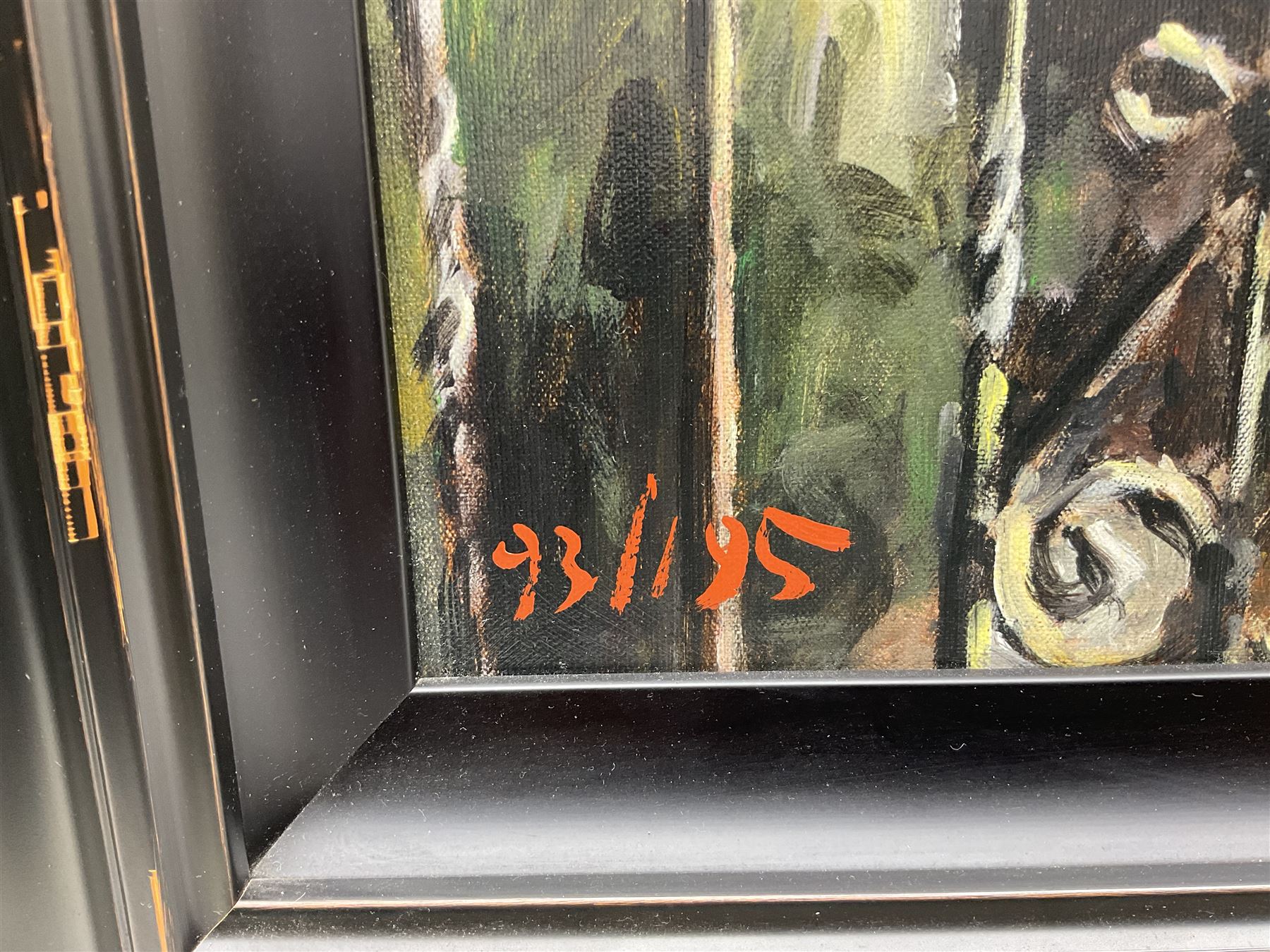 Fabian Perez (Argentinian 1967-): 'Saba in the Sun', embellished giclee print on canvas board signed and numbered 93/195, inscribed verso with DeMontfort Fine Art certificate of authenticity 45cm x 60cm