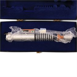 Master Replicas Star Wars Luke Skywalker's Lightsaber no. SW-102,  1:1 scale, in box with outer cardboard sleeve, with certificate, separate acrylic display case and plaque, limited edition no. 2045/2500