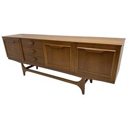Stateroom by Stonehill - mid-20th century teak sideboard, fitted with single cupboard, double cupboard and three drawers