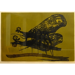  Tadek Beutlich (Polish/British 1922-2011): 'Two Fighting Insects', woodcut signed, titled and numbered 4/24 in pencil 56cm x 81cm  