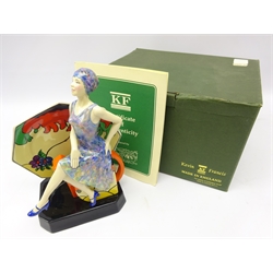  Kevin Francis limited edition ceramic figure 'Tea with Clarice Cliff', modelled by Andy Moss, designed by John Michael, 116/2000 with certificate & box, H22cm   