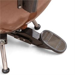 Pair of Adams Universal fibreglass pedal timpani, 29in and 26in, with Remo heads and tuning gauges, with mushroom covers