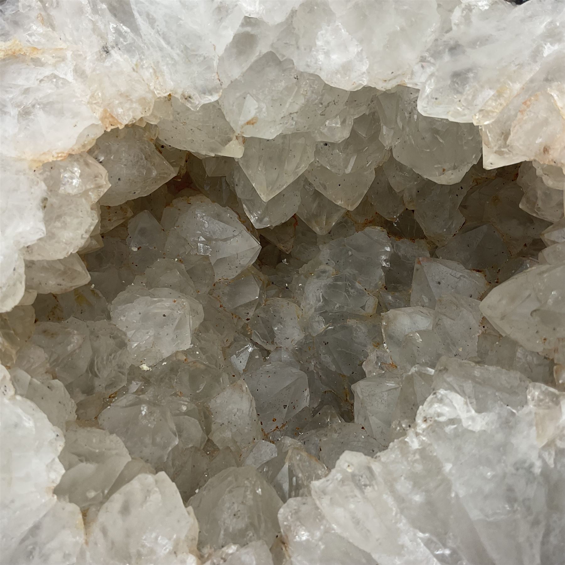 Amethyst crystal geode cluster, with well-defined crystals of various sizes, L22cm