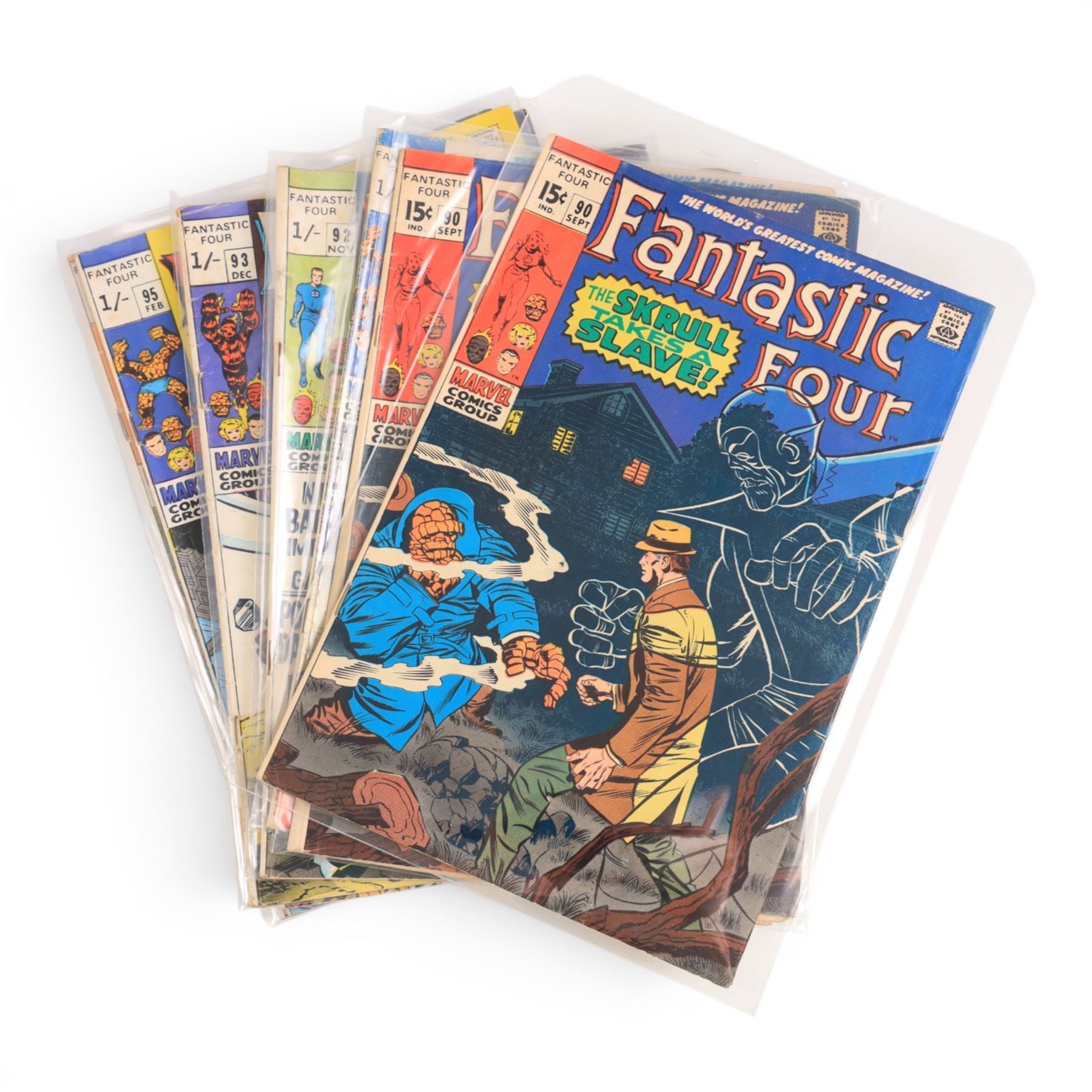 Marvel Silver Age 'Fantastic Four' comic books, spanning years 1968-1970, comprising a continuous run of issues #71-#100,  includes duplicates