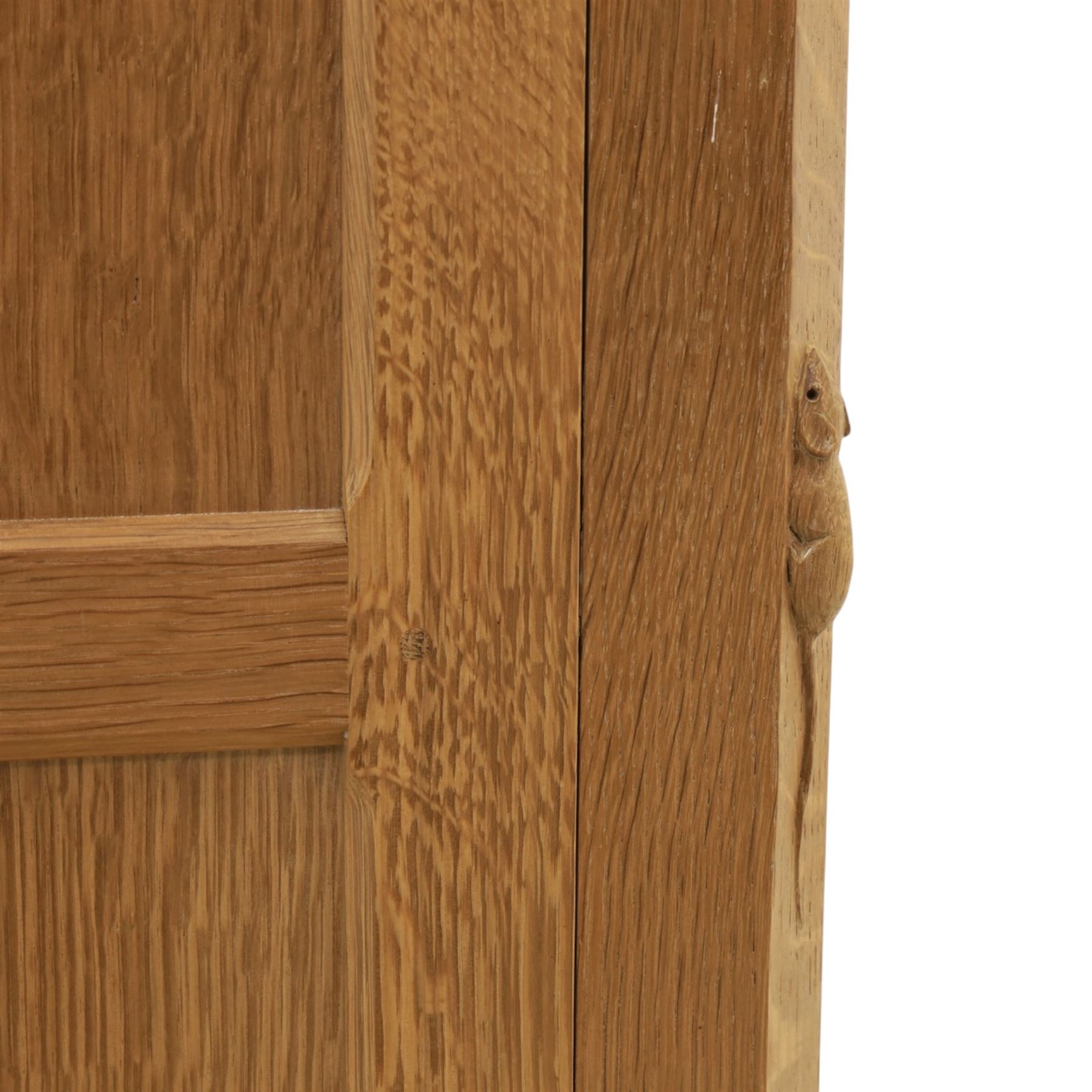 Mouseman - adzed oak dresser, fitted with six drawer and two cupboards, with carved mouse signature, by the workshop of Robert Thompson of Kilburn