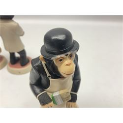 Collection of ten Robert Harrop figures of chimps from The PG Tips Collection, comprising Mr Shifter, Charlie Mr Bodgit, P.C. Gotcha, Arfa T.Leaf, Kevin Tipps, Ada, S.Bend, Dolly and Charlie