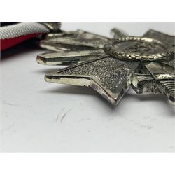 Four German awards c1957 - Knights Cross of the War Merit Cross, War Merit Cross 1st Class, Faithful Service Cross and Silver Wound badge (4)