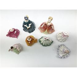 Royal Doulton Peggy Davies collection figures including Cherie HN2341, Debbie HN2400 and Royal Doulton miniature figures, Kirsty HN3213, Sunday Best HN3218, Sara HN3219, Ninette HN3215, Buttercup HN3908 and Fragrance HN3220.
