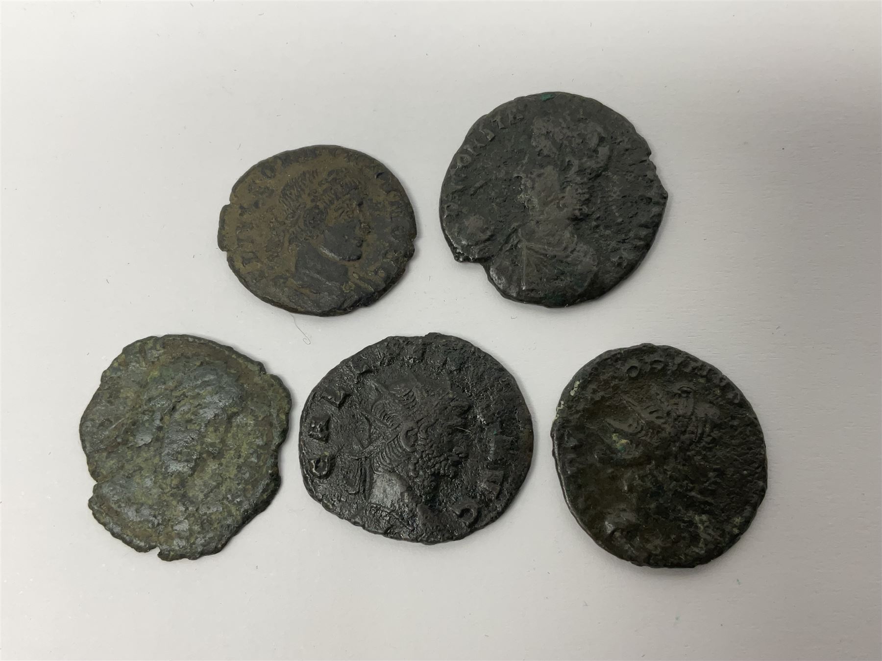 Ancient Roman Coinage, group of seventeen bronze and copper-alloy coins to include Maximianus and Galeria Valeria, along with an unidentified 76% silver round, overall weight 14g