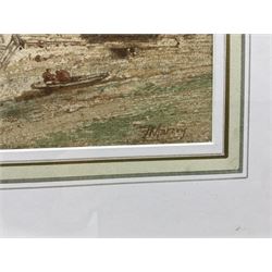 Paul Marny (French/British 1829-1914): French Riverside, watercolour signed 16.5cm x 45cm 
Provenance: West Yorkshire dec'd estate