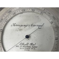 Surveying aneroid barometer altimeter by Elliott Bros, 101 St Martins Lane London, D8cm