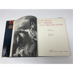 Five reference books on medals and orders including Vaclav Mericka: Book of Orders and Decorations; Polskie ordery i odznaczenia; James C. Risk: The History of the Order of the Bath; Guide des ordres, decorations et medailles militaires 1814-1963; etc; together with two works on Cornish Military Insignia; and Insignes De la Legion Etrangere (8)