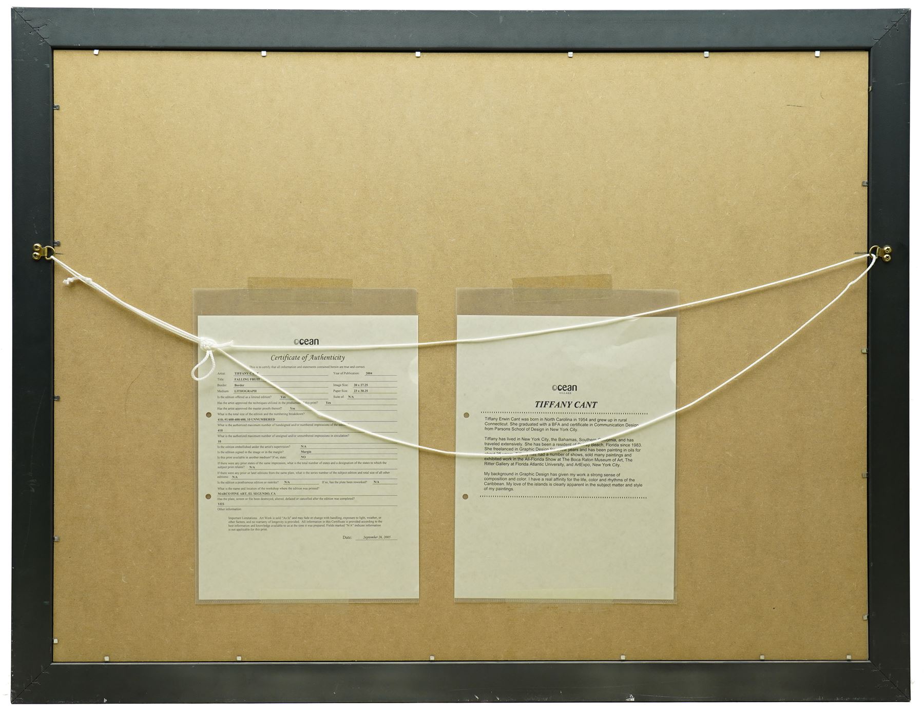 Tiffany Erwin Cant (American 1954-): '12:15' and 'Falling Fruit', pair of limited edition lithographs numbered 240/400 and 383/400, 51cm x 68cm (2)