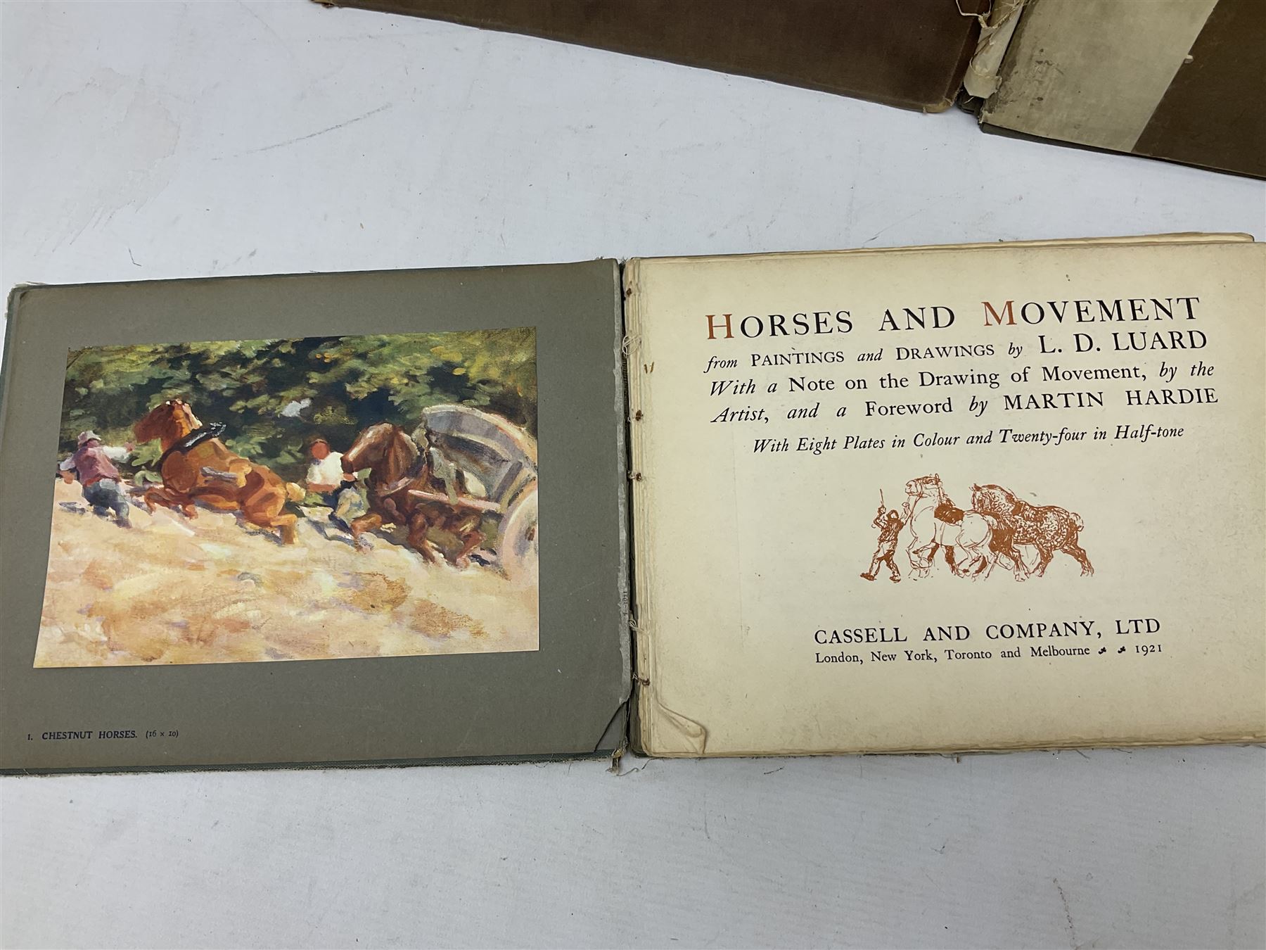 Muybridge, Eadweard; The Human Figure in Motion, London, Chapman & Hall Ld, Art, Wright, J Wright; The Sculpture and Art Students' Guide to the Proportions of the Human form, plates reproduced by John Sutcliffe, Luard L.D; Horse and Movement, London Cassell and Company ltd, with eight plates in colour and twenty-four in half-tone, together with other folious    