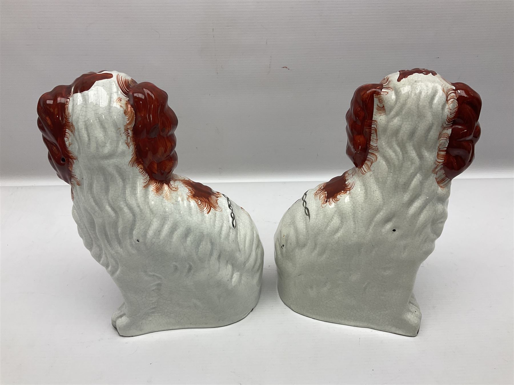 Pair Staffordshire style dogs, H26cm
