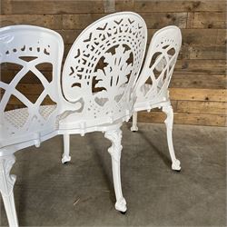 Victorian style aluminium bench in a white finish 