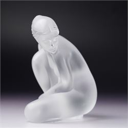 Lalique frosted glass figure 'Nude Venus' inscribed 'Lalique, France' H9.5cm