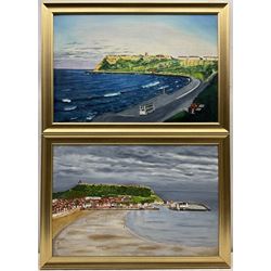 Tom Purt (British 20th century): Scarborough North and South Bays, and Thornton-le-Dale, three oils on canvas and board, variously signed and dated, two 40cm x 60cm, the latter 29cm x 40cm (3)