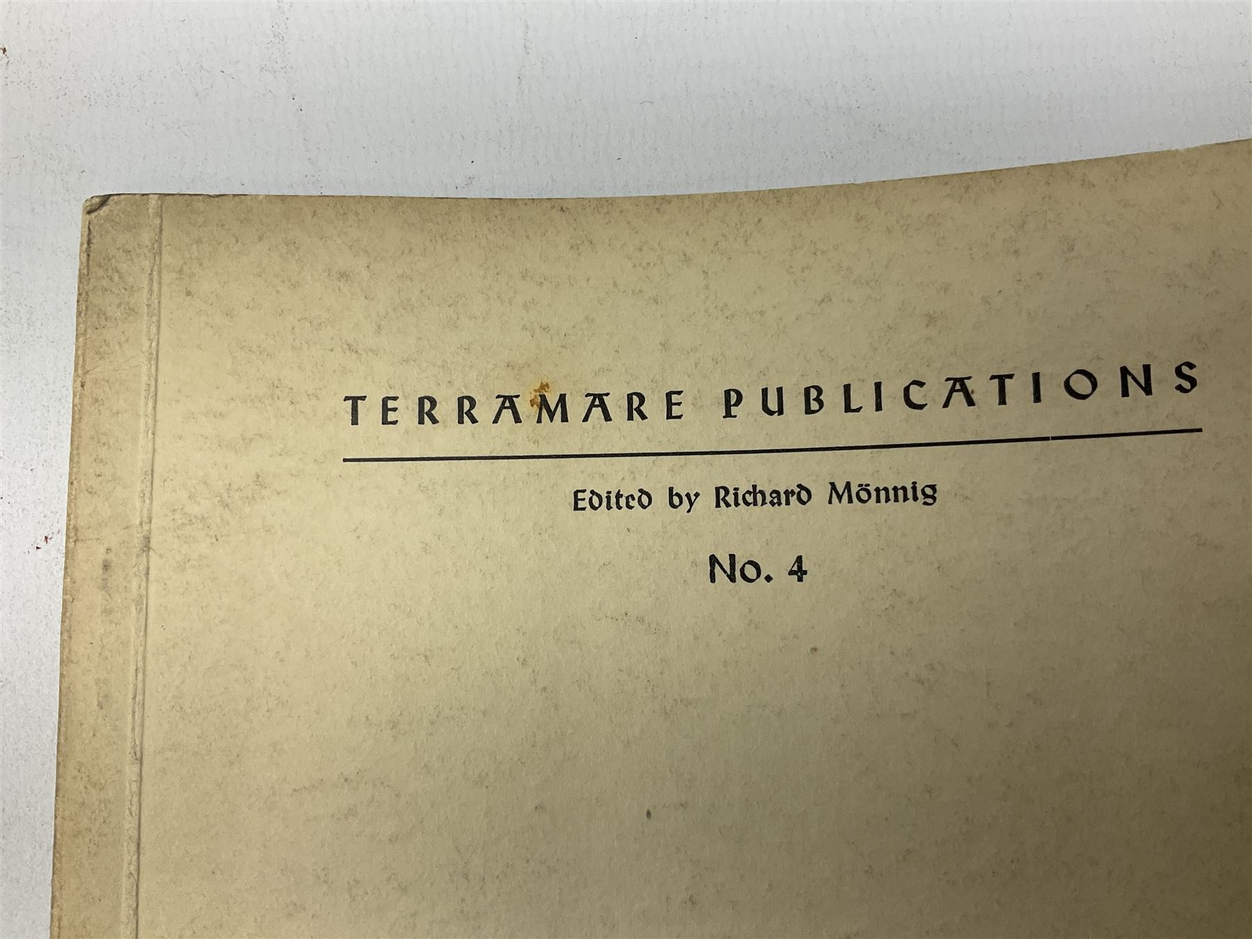 Set of six 1938 German booklets by Terramare Publications comprising No.1 Adolf Hitler by Philip Bouhler, No.2 German Political Profiles by Hans Heinz Sadila-Mantau, No.3 Versailles in Liquidation by Friedrich Grimm, No.4 German Law and Legislation by Erich Schinnerer, No.5 German Labour Service by Fritz Edel and No.6 Social Welfare in Germany by Werner Reher; some illustrated; all with English text (6)
