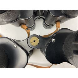 Eleven pairs of binoculars to include Lieberman & Gortz 20x65, Stem (USSR) 7x50, Helios 10x50 Field, Prinz 12x50, Tasco 8x40, Tasco 10x50, etc