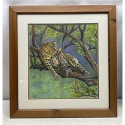 Ron Wagstaff (Northern British 20th Century): 'Heavy Lunch - Leopard', 'Cross County at Epworth', Draft Horses and The Farm, collection of four watercolours signed, variously titled verso; Dawn Ogel (British 20th Century): The Cockerel, pastel signed max 38cm x 35cm (5)