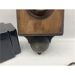 Collection of phone headsets, including GPO bakelite examples, together with other telephone parts 