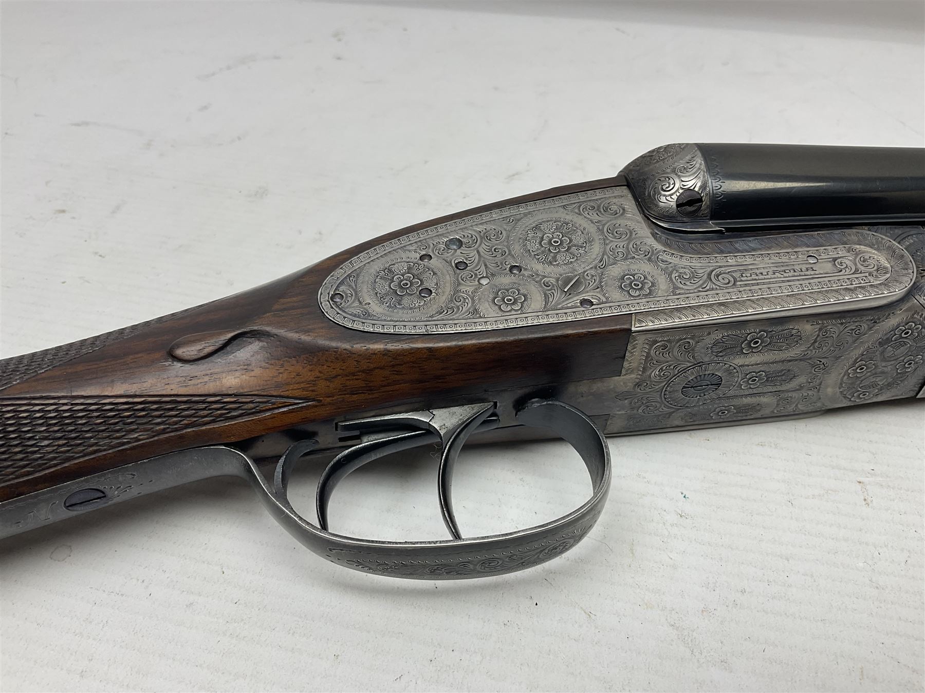 SHOTGUN CERTIFICATE REQUIRED - Spanish Laurona 12-bore double barrel side-by-side sidelock ejector sporting gun with 70cm (27.5