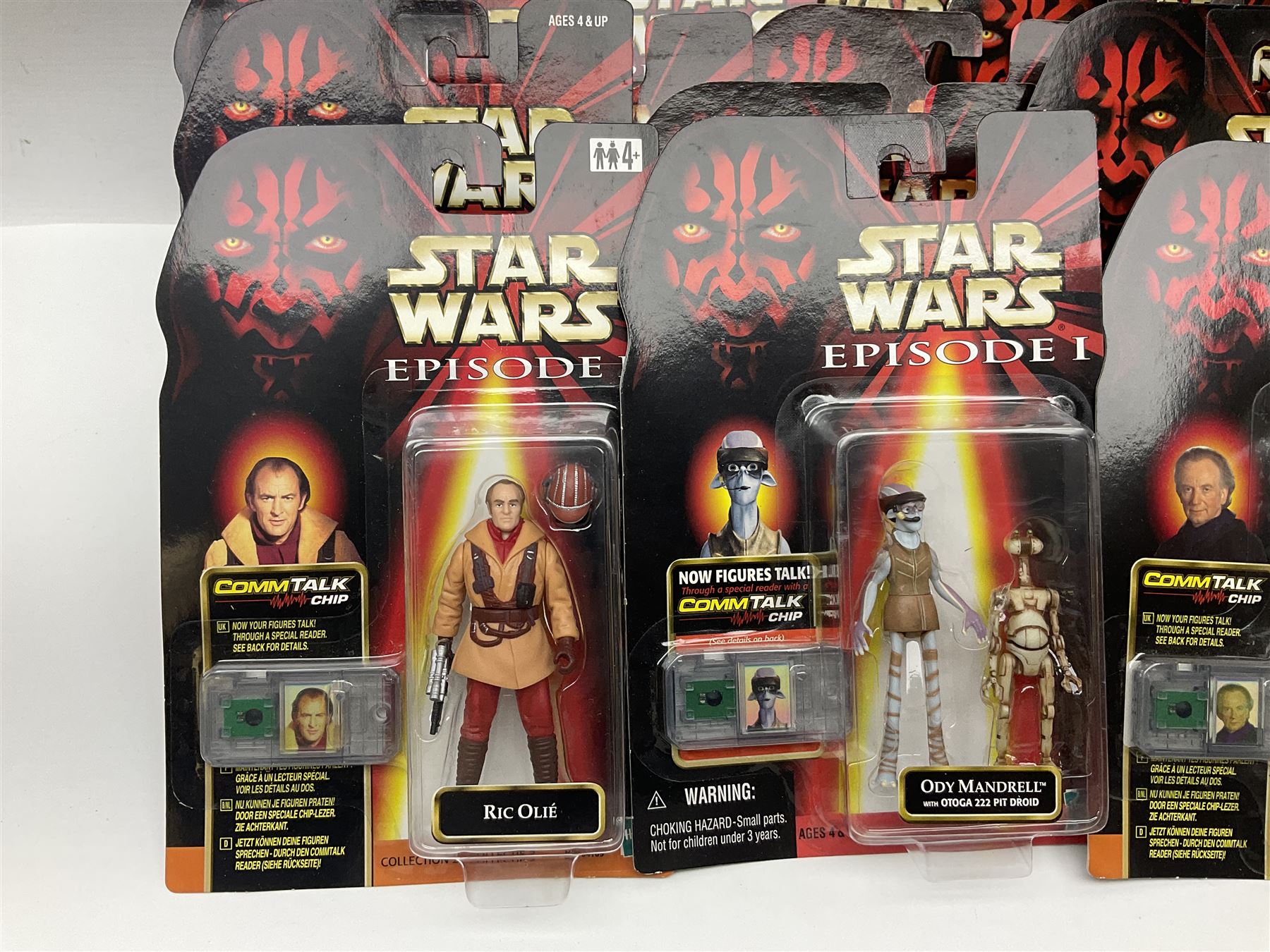 Star Wars - twenty-four Star Wars Episode One figures in card backed packaging; Collections 1, 2 and 3 with Electronic Commtalk reader for each figure's commtalk chip.