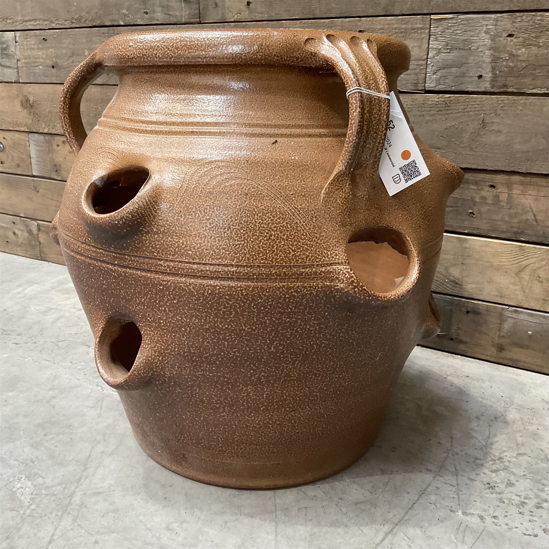Glazed terracotta strawberry pot