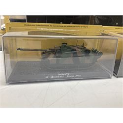 DeAgostini The Combat Tanks Collection -  forty-six periodical issued die-cast models of tanks; in plastic display cases in unopened blister packs (46)