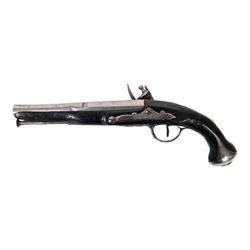 Flintlock pistol, with lock stamped Valantin Montpettice', with steel ram rod, with steal butt plate, overall L32cm