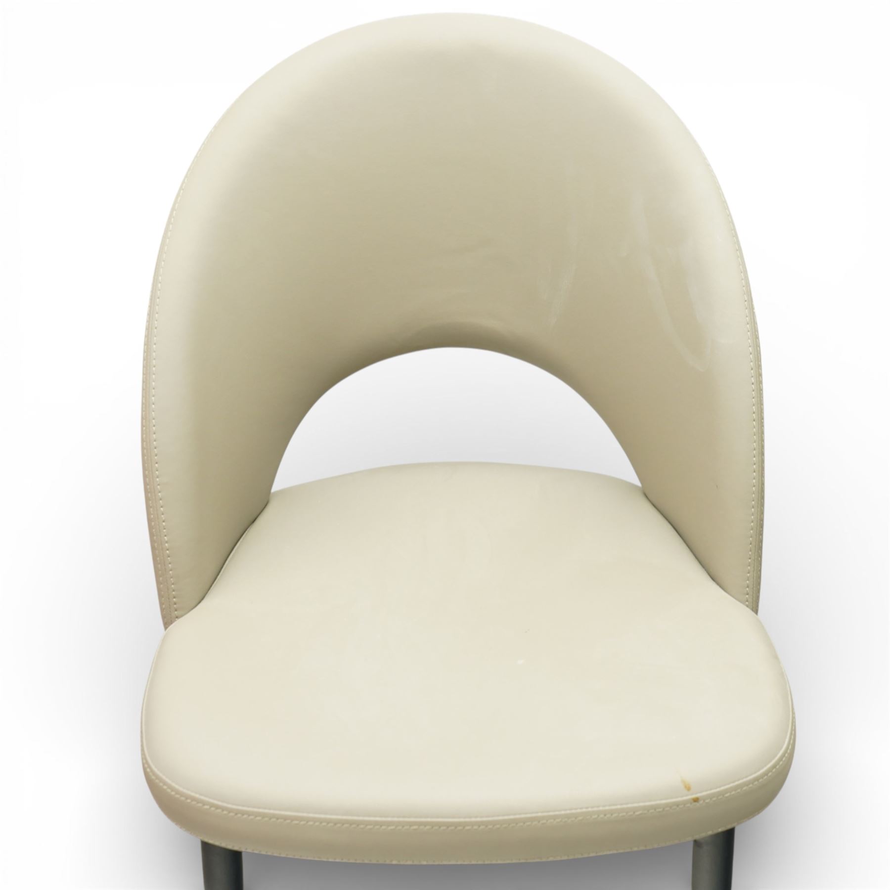 Next Home - Four 'Dwell' grey black comida dining chairs, black tapering metal legs