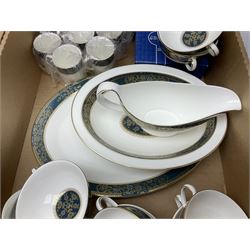 Royal Doulton Carlyle pattern part dinner service, including eight dinner plates, sixteen side plates, eight bowls, eight coffee cans and saucers etc (68)