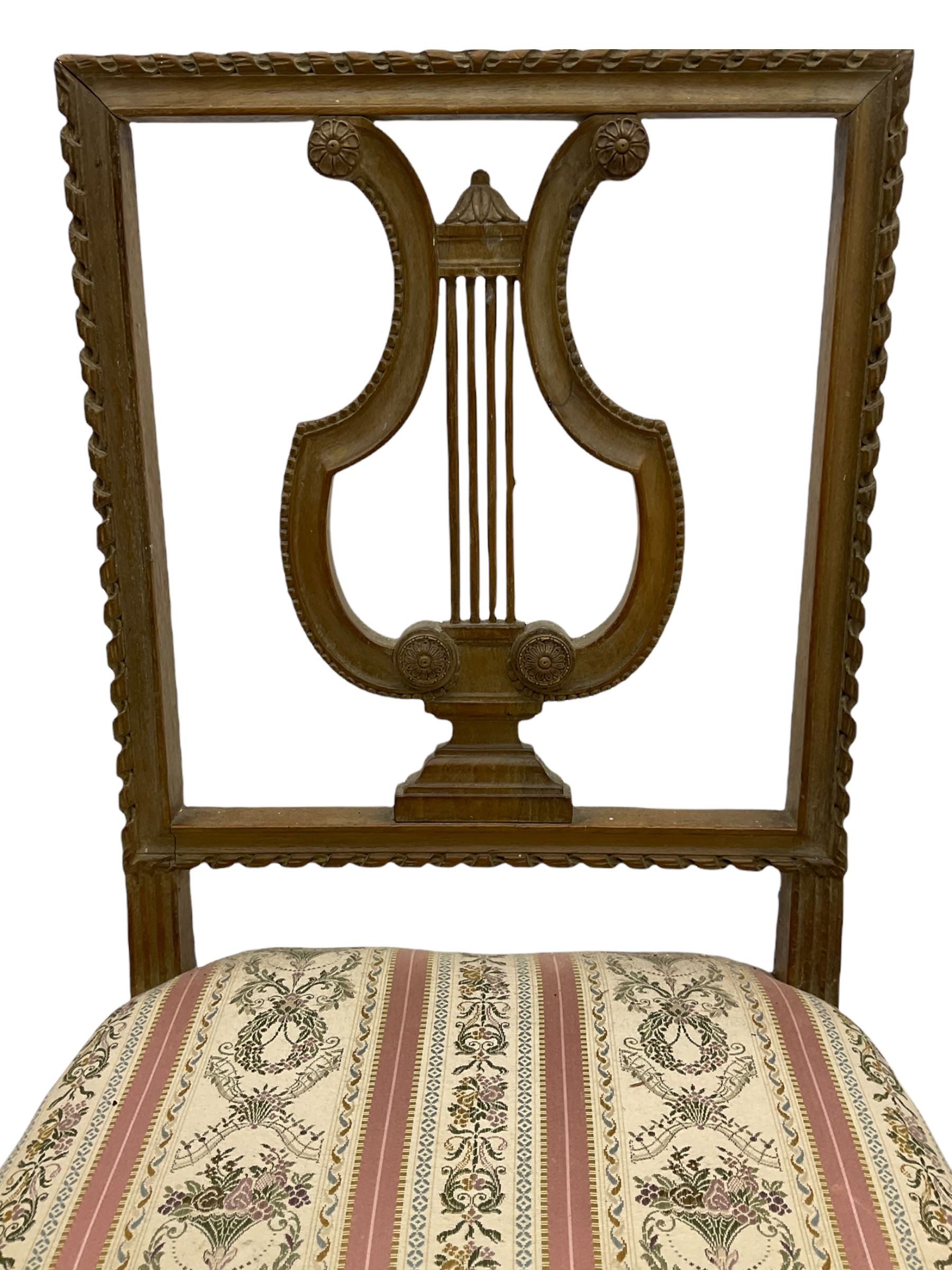 Pair of lyre back bedroom chairs 