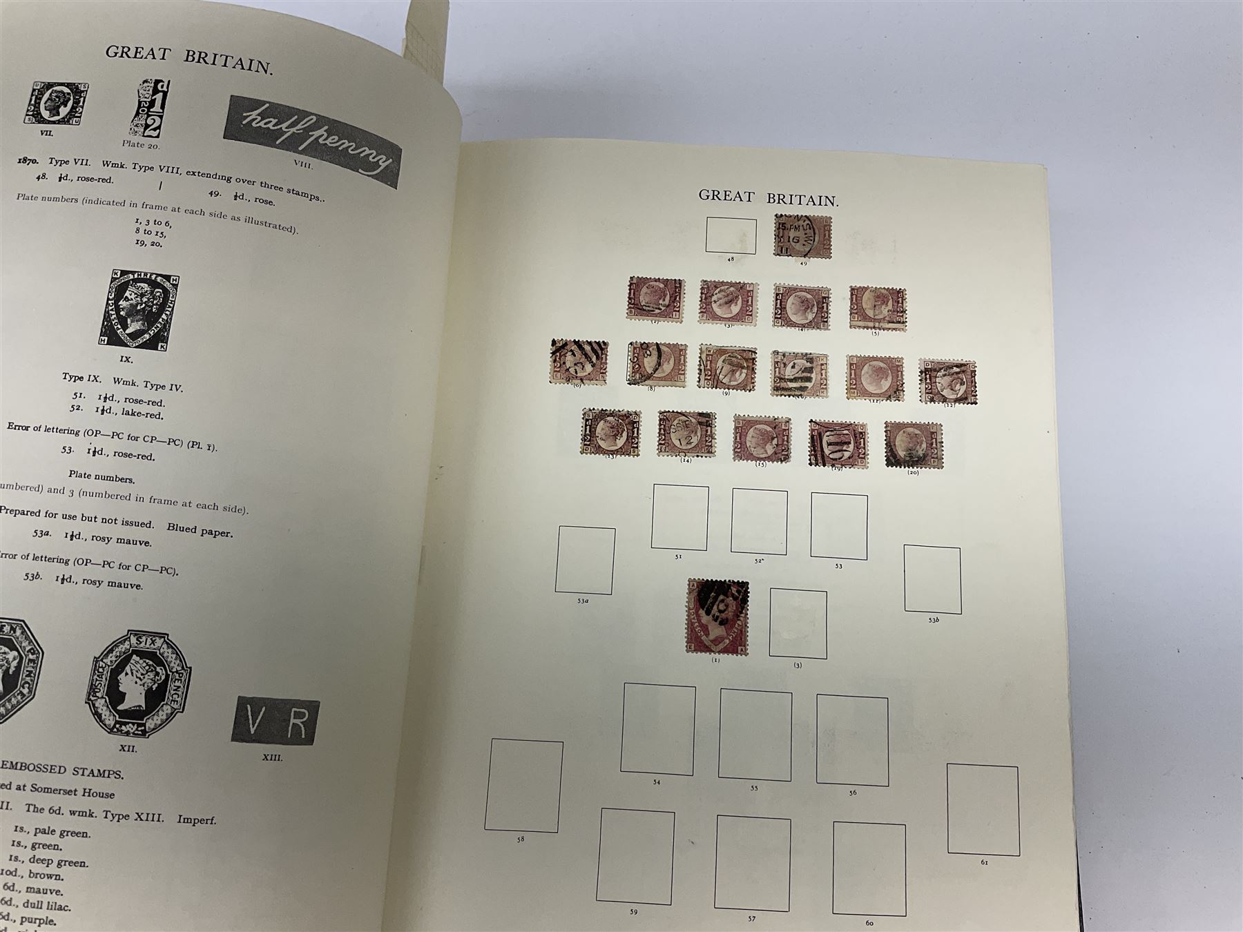 Stanley Gibbons 'Windsor Album' housing Great British stamps from Queen Victoria to Queen Elizabeth II including penny reds, half penny bantams etc