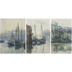 John Francis Rennie (British early 20th century): Whitby Scenes, set three watercolours signed, two dated 1901, max 30cm x 22cm (3) (unframed)