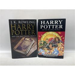 Collection of first edition books, to include J.K. Rowling; Harry Potter and the Goblet of Fire, Harry Potter and the Order of the Phoenix, Harry Potter and the Half Blood Prince, Harry Potter and the Deathly Hallows, Harrius Potter et Philosophi Lapis, G.P.Taylor; Shadowmancer, signed by author, Hans Hass; Men and Sharks, etc (15)    