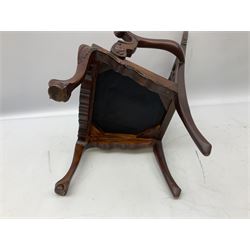 Doll's Chippendale style chair, H51cm W34cm D33cm