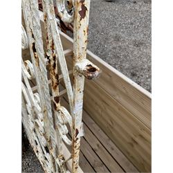 Two wrought iron garden gates painted in black and white - THIS LOT IS TO BE COLLECTED BY APPOINTMENT FROM DUGGLEBY STORAGE, GREAT HILL, EASTFIELD, SCARBOROUGH, YO11 3TX